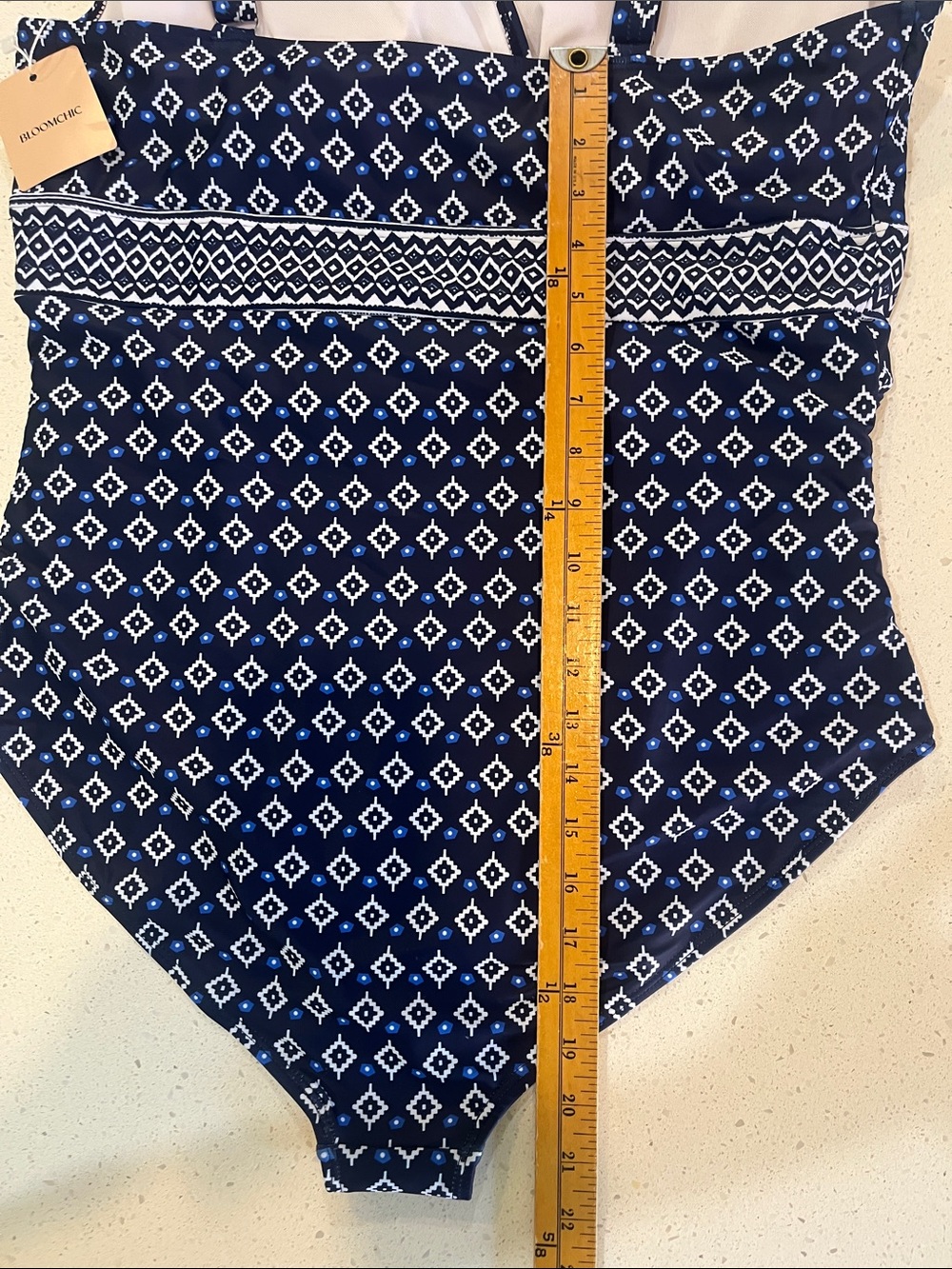 Girls' Navy Geo One-Piece by Swimsuit - Picture 6 of 9